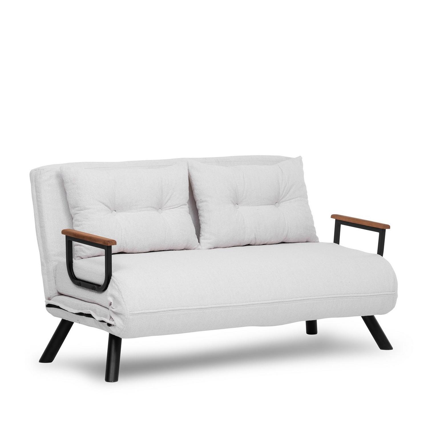 Sando divano letto 2 posti bouclé bianco 7