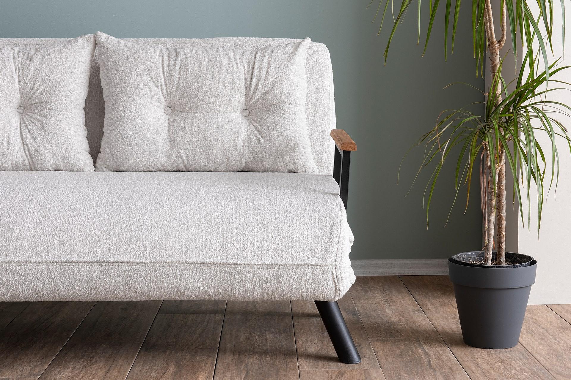 Sando Sofa bed 2-seater Bouclé White 4