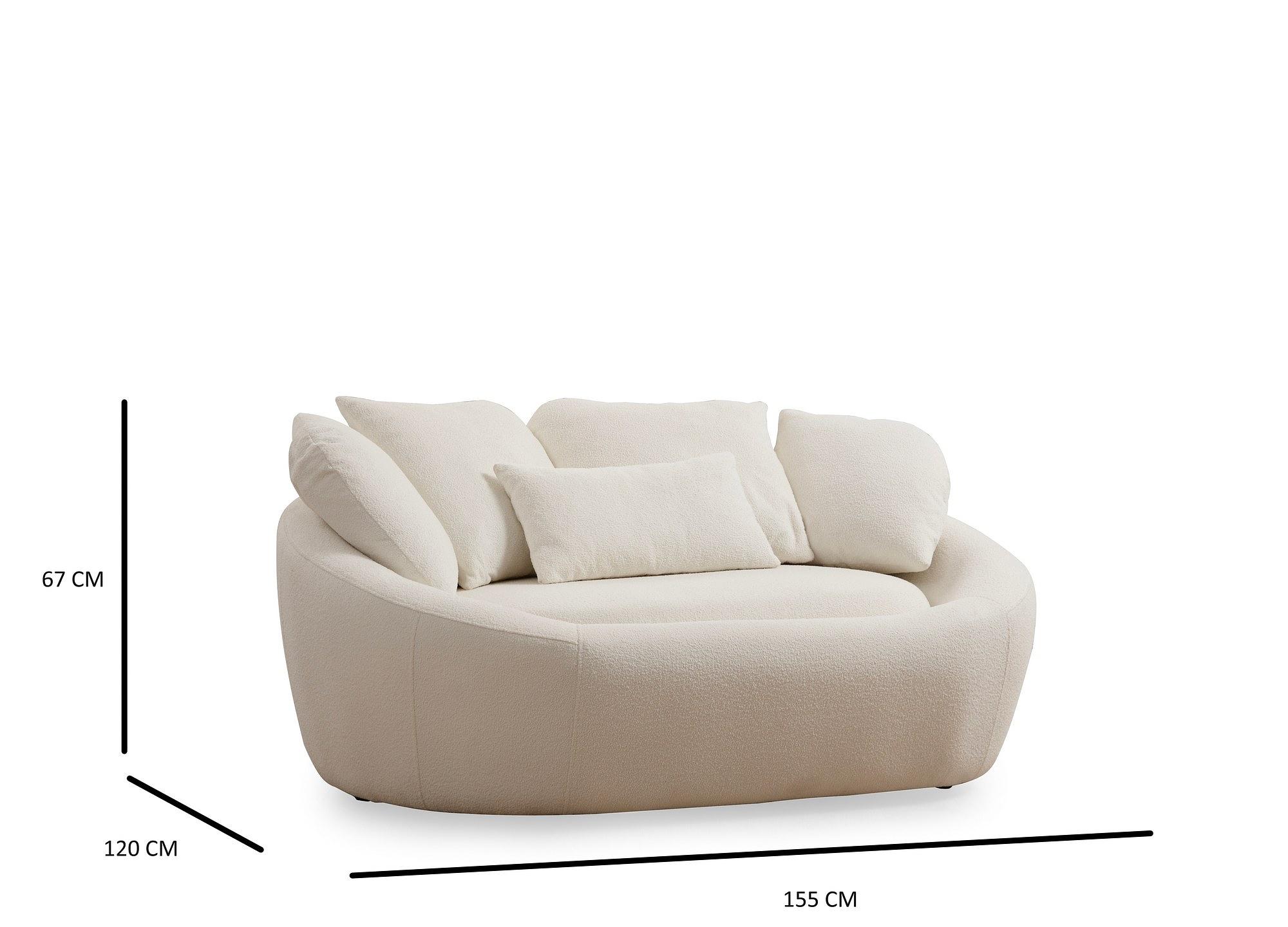 Midye 2-seater sofa Cream 4
