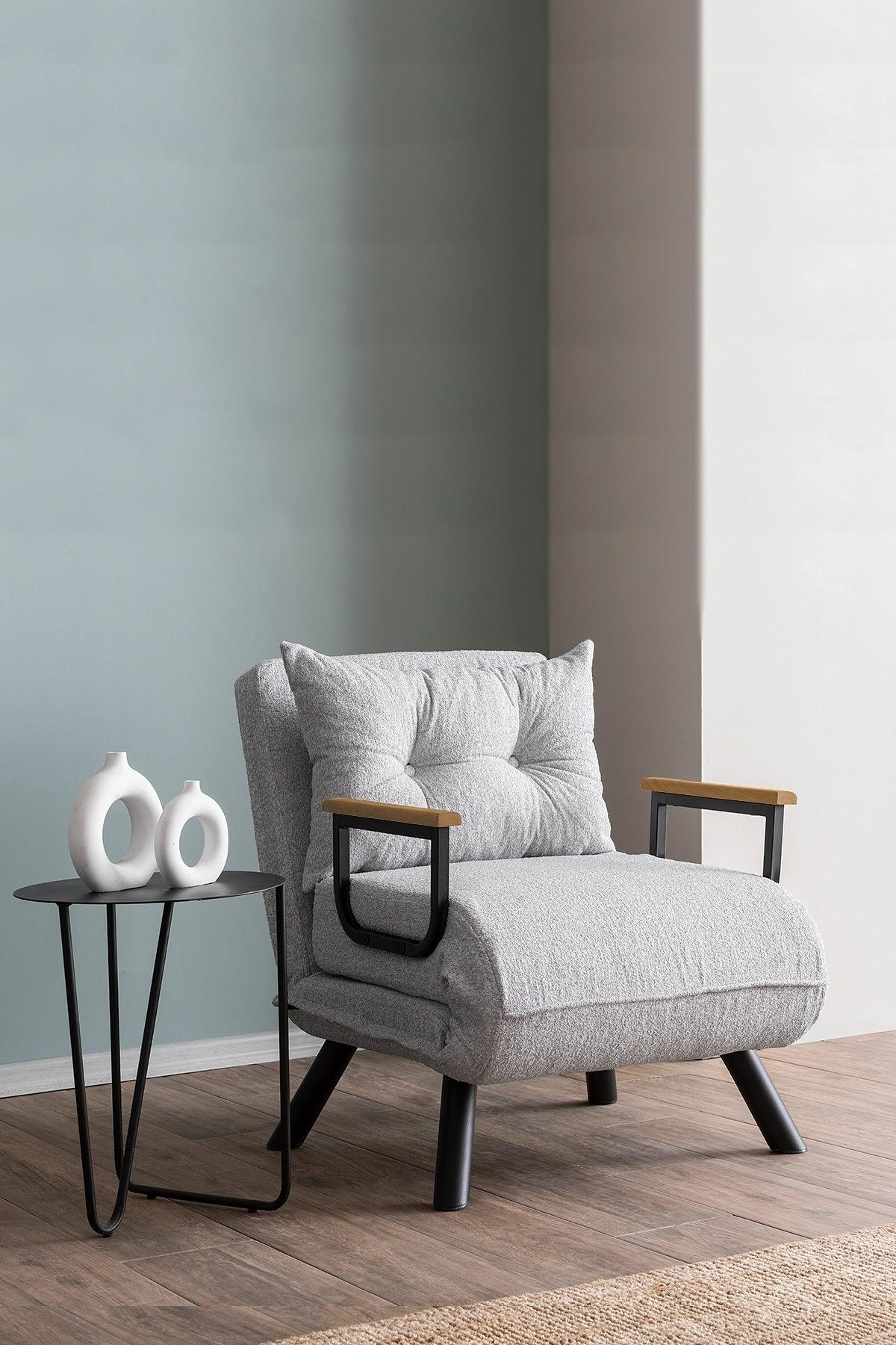 Sando Sleeper Armchair Bouclé Grey 7