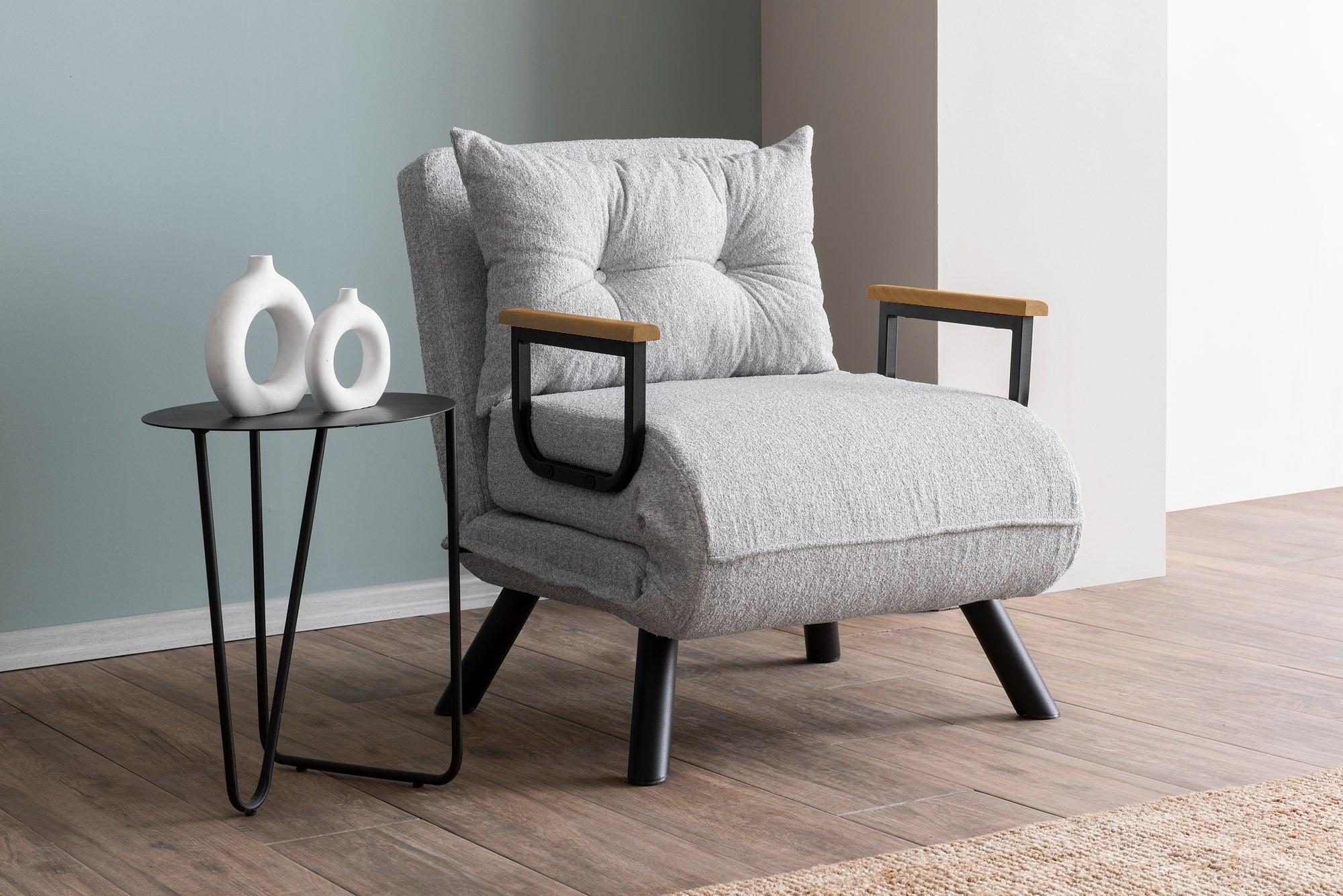 Sando Sleeper Armchair Bouclé Grey 0