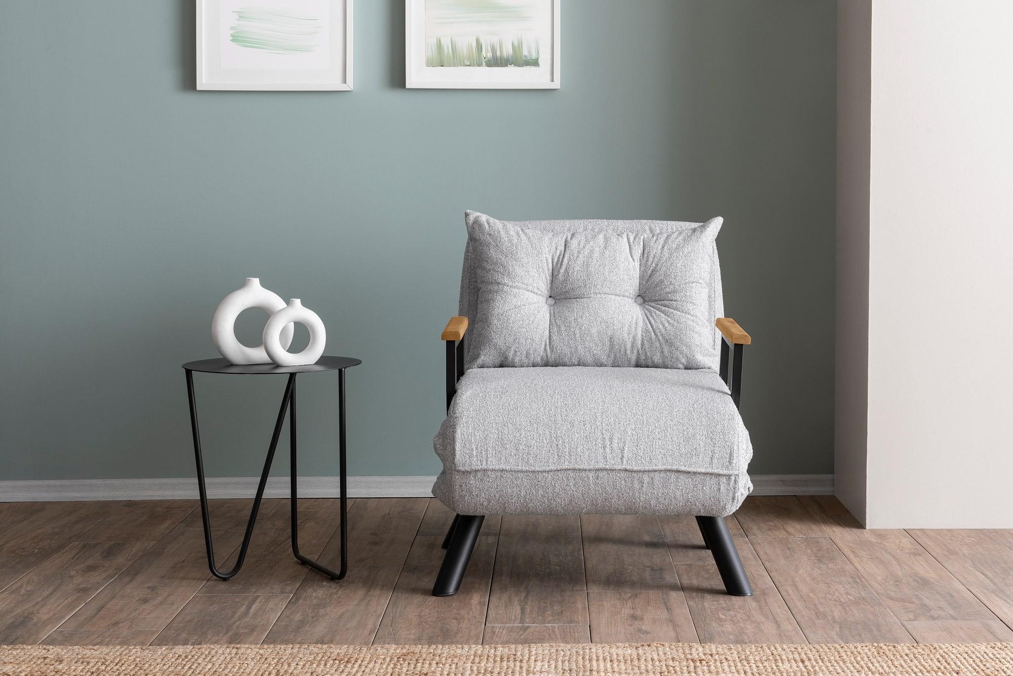 Sando Sleeper Armchair Bouclé Grey 2