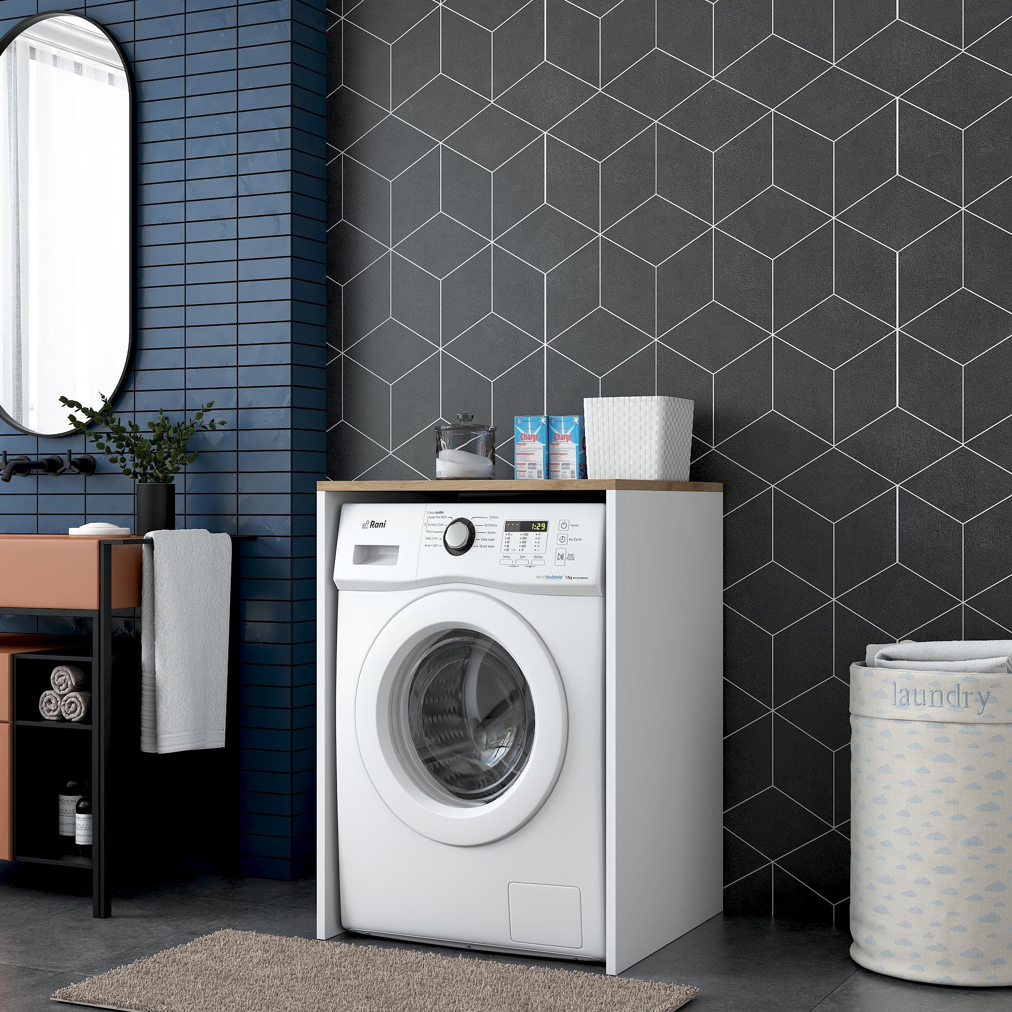 Washing machine cabinet walnut brown 60cm x 91.8cm 2