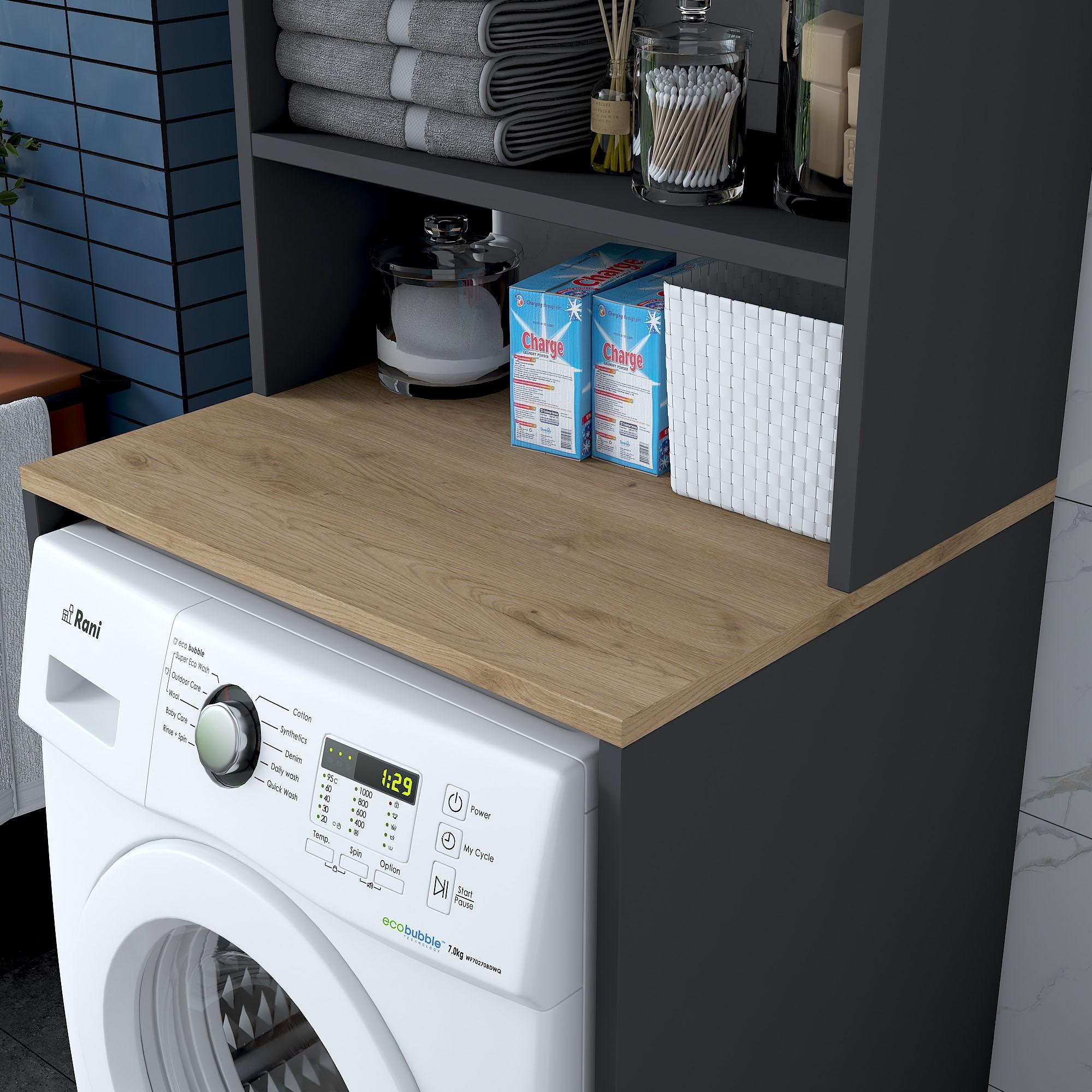 Washing machine cabinet Walnut brown 60cm x 183.6cm 4
