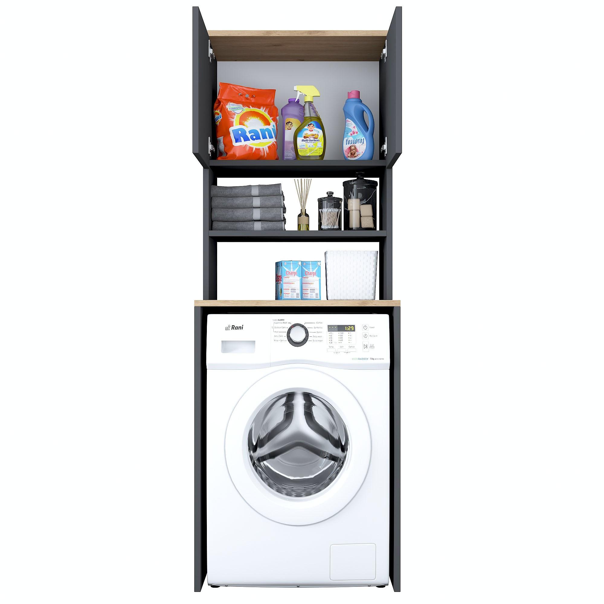 Washing machine cabinet Walnut brown 60cm x 183.6cm 6