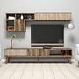 Milan lowboard with wall shelf walnut brown 0