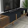 Milan Lowboard with Wall Shelf Walnut Brown Anthracite 4