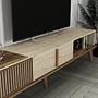 Milan lowboard with wall shelf walnut brown cream 4