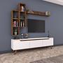 Lowboard with wall shelf White 1