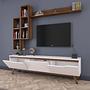 Lowboard with wall shelf White 3