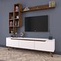 Lowboard with wall shelf White 2