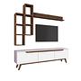 Lowboard with wall shelf White 6