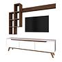 Lowboard with wall shelf White 5