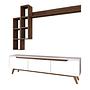 Lowboard with wall shelf White 8