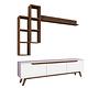 Lowboard with wall shelf White 9