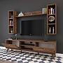 Lowboard with wall shelf walnut brown 3