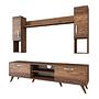 Lowboard with wall shelf with doors walnut brown 9