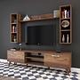 Lowboard with wall shelf walnut brown 0