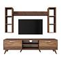 Lowboard with wall shelf walnut brown 4
