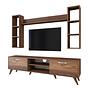 Lowboard with wall shelf walnut brown 6