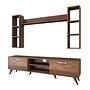 Lowboard with wall shelf walnut brown 9