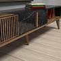 Milan lowboard walnut brown black 3