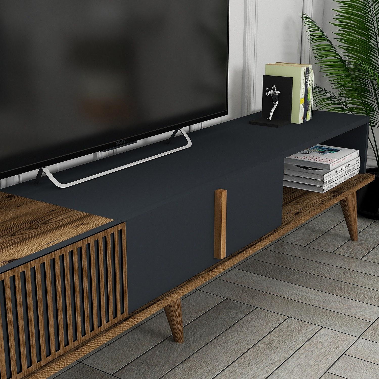 Milan lowboard walnut brown anthracite 2