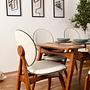 Touch Dining table set 6-pc. Nubuck leather Cream 3