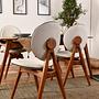Touch Set tavolo da pranzo da 5 pezzi lino crema 3