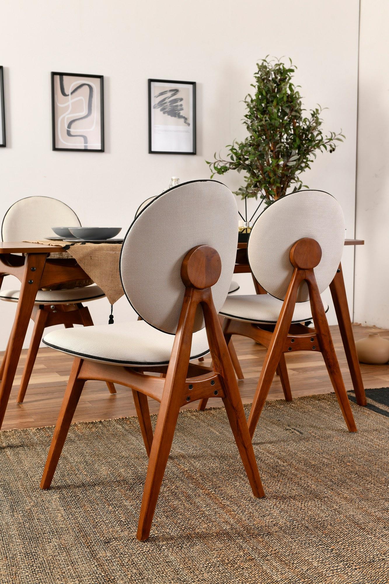 Touch Dining table set 5-piece. Linen Cream 3