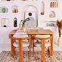 Cheri Dining Table Set 5-pc. Nubuck Leather Light Grey 1