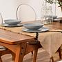 Touch Dining table set 4-pc. Nubuck leather Cream 5
