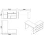 Corner desk with shelf White 6