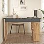 Corner desk with shelf Brown Black 2