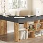 Corner desk with shelf Brown Black 4