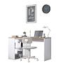 Corner desk with storage White Brown 6