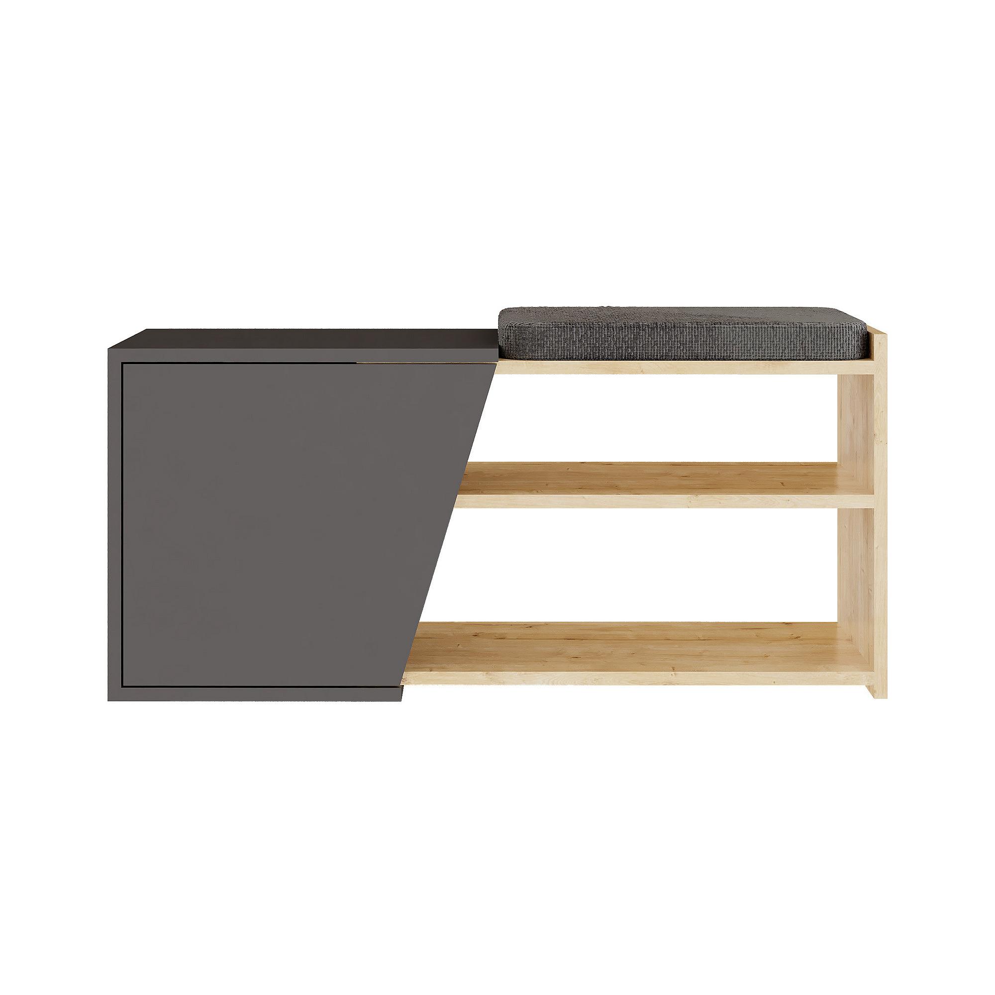 Fiona Shoe cabinet Anthracite Wood veneer 2