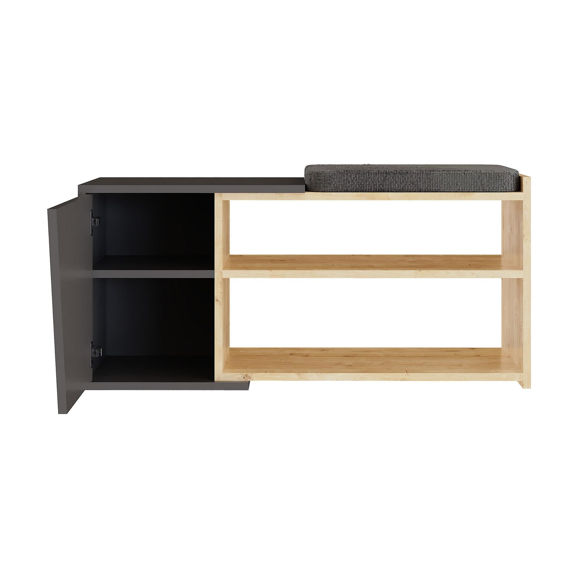 Fiona Shoe cabinet Anthracite Wood veneer 3