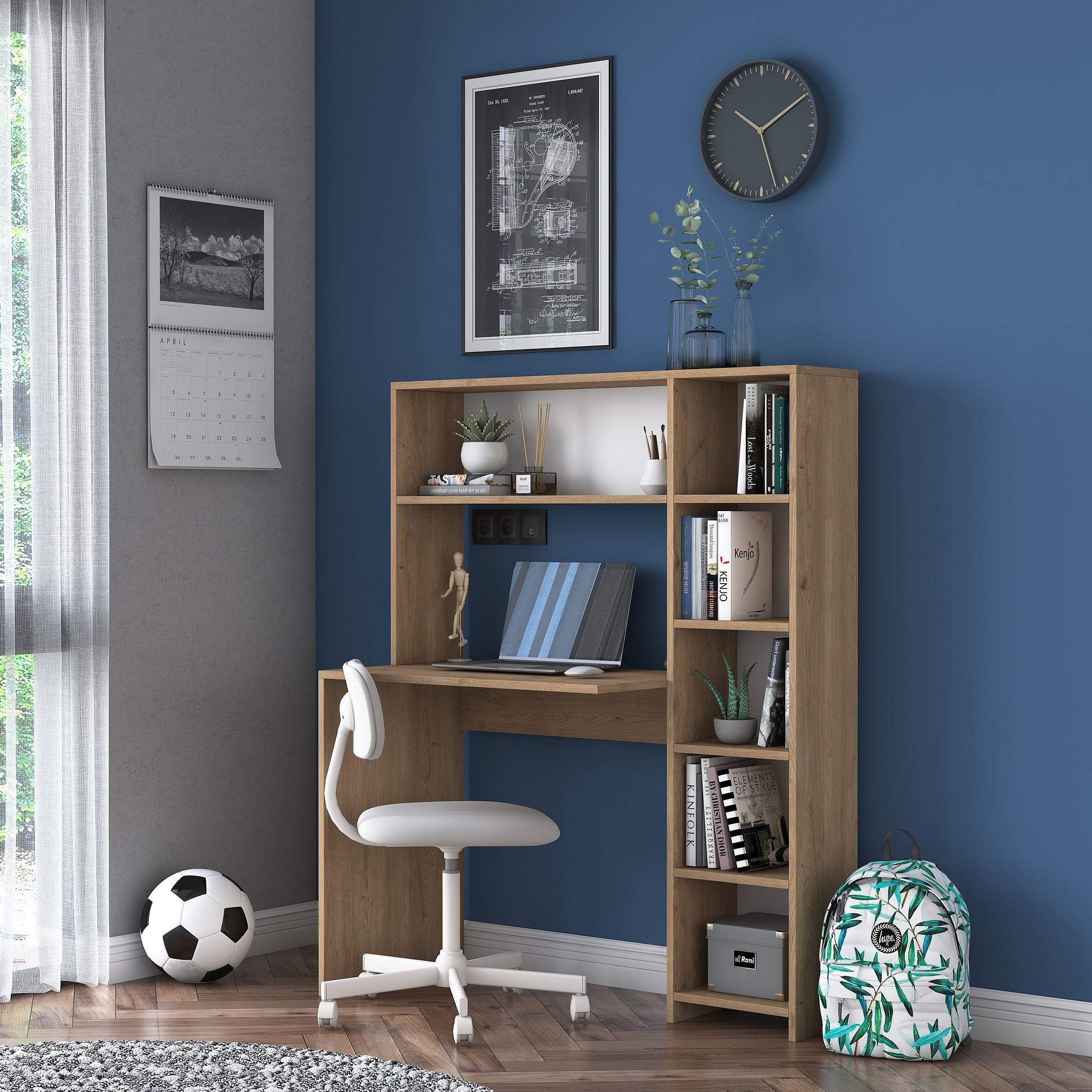 Desk with shelf Brown 1