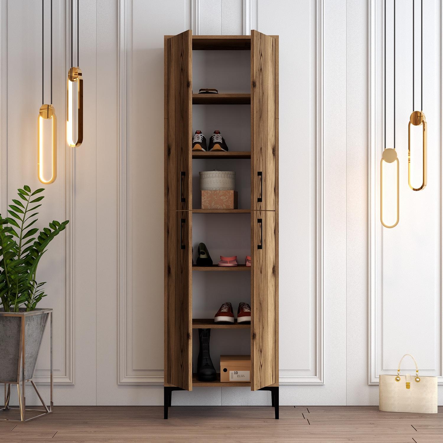 Benta Walnut Brown Shoe Cabinet 2