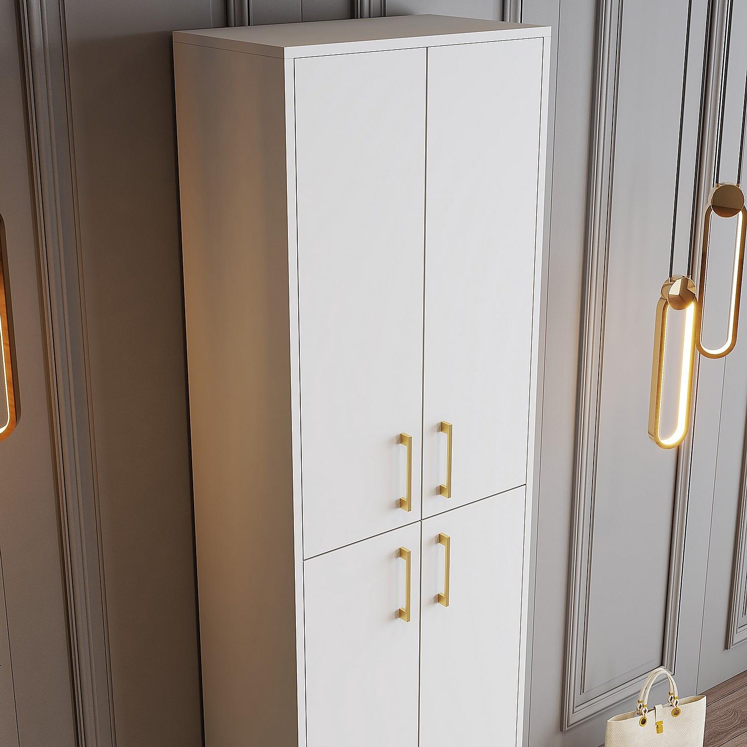Benta Shoe Rack White Gold 3