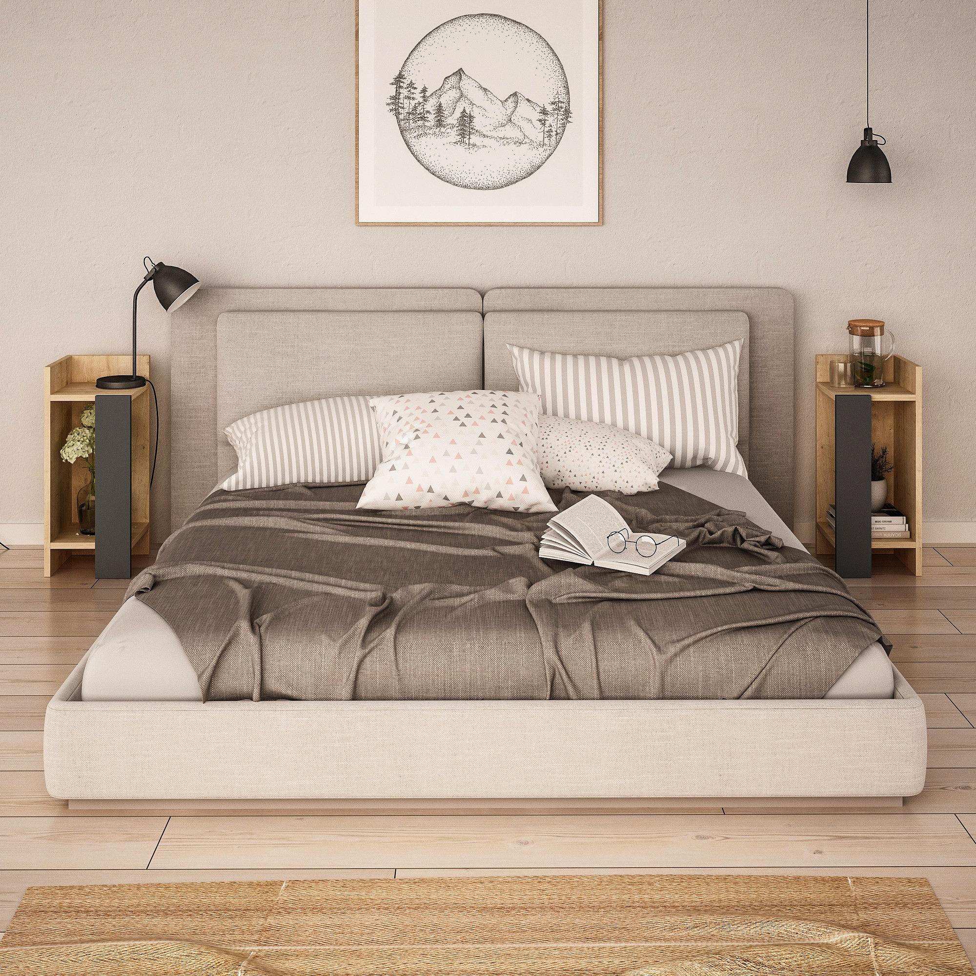 2x Elos Nightstand Anthracite 0