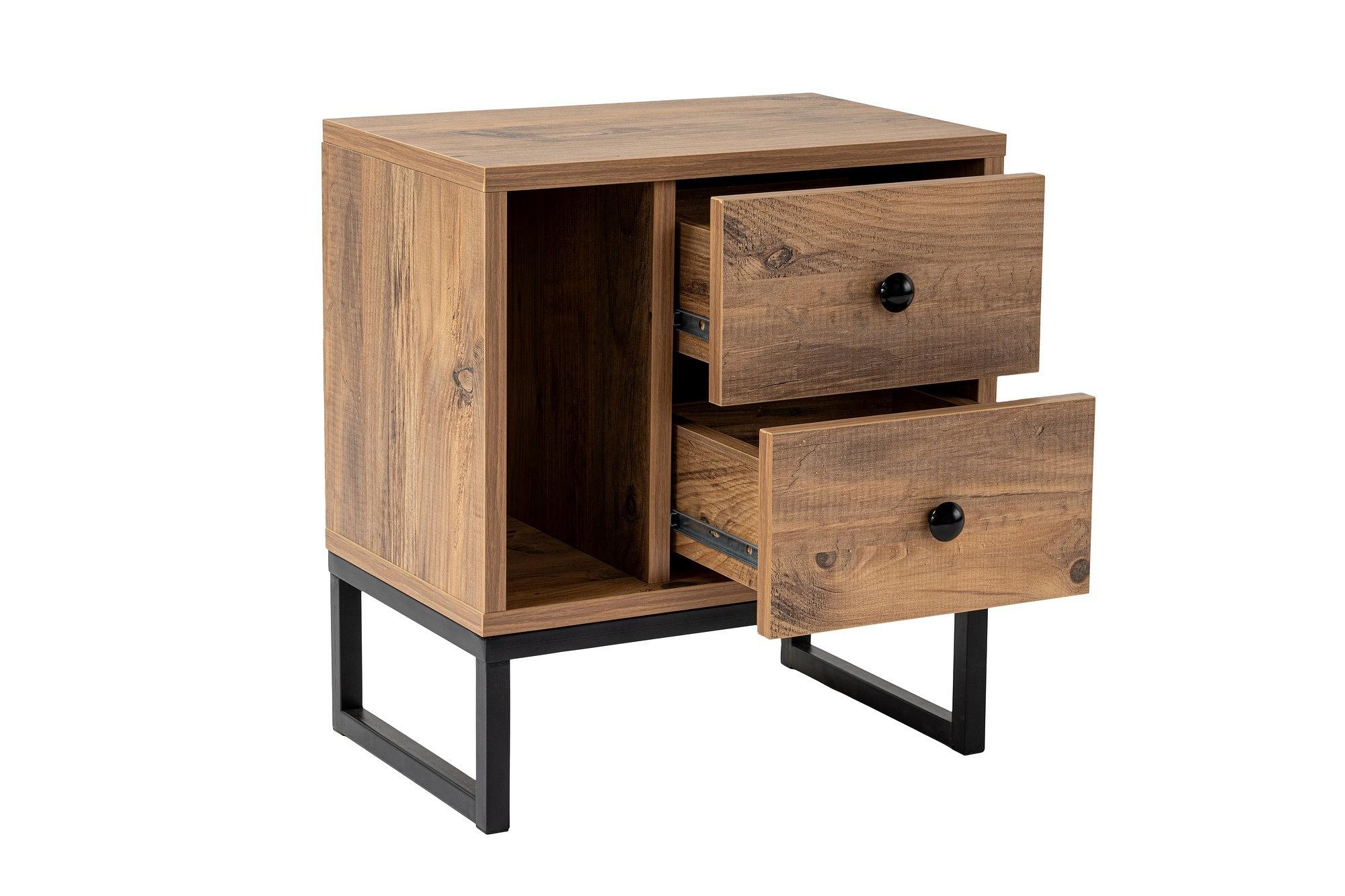 Glimmer Nightstand Brown with black legs 6