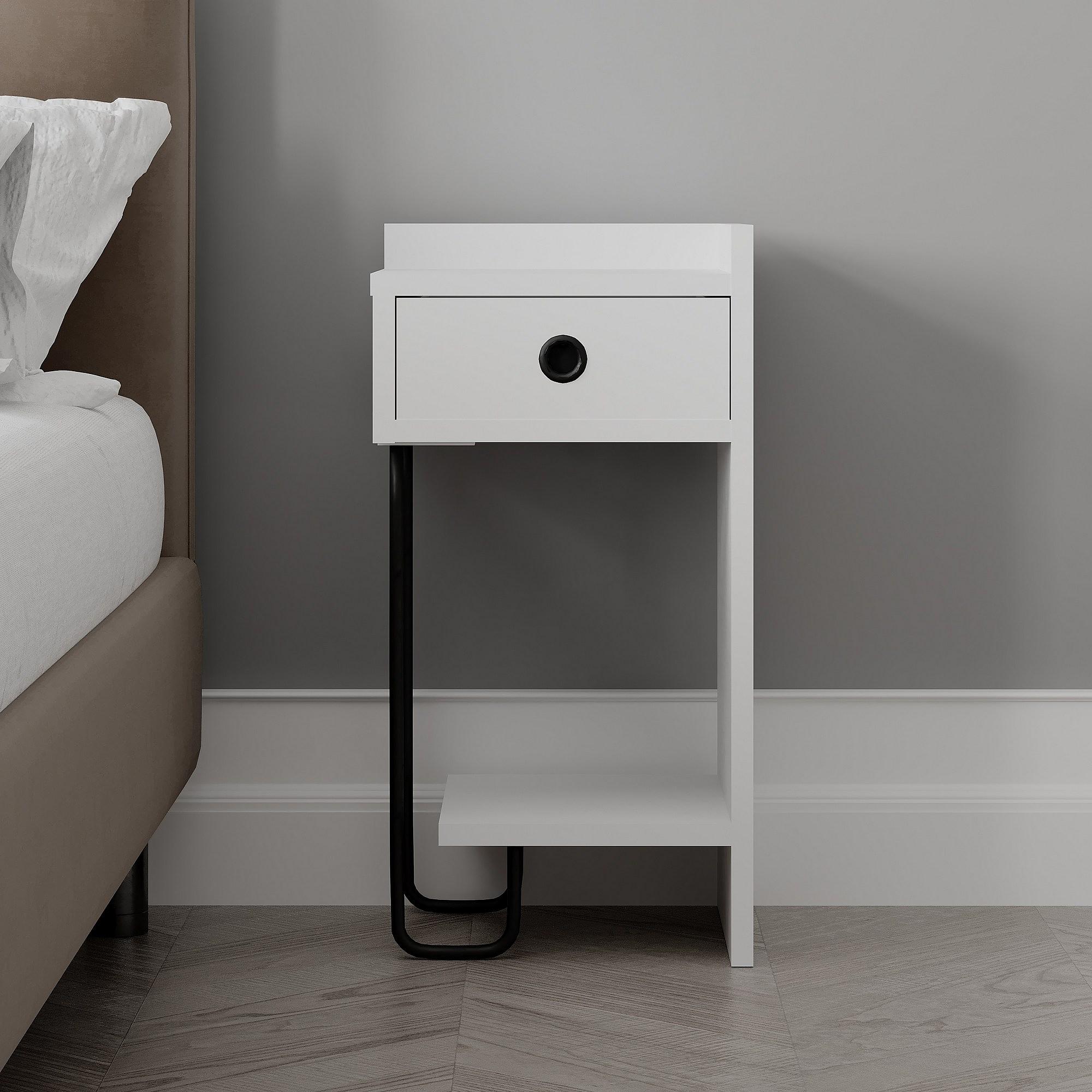 Sirius Bedside Table Right White 4