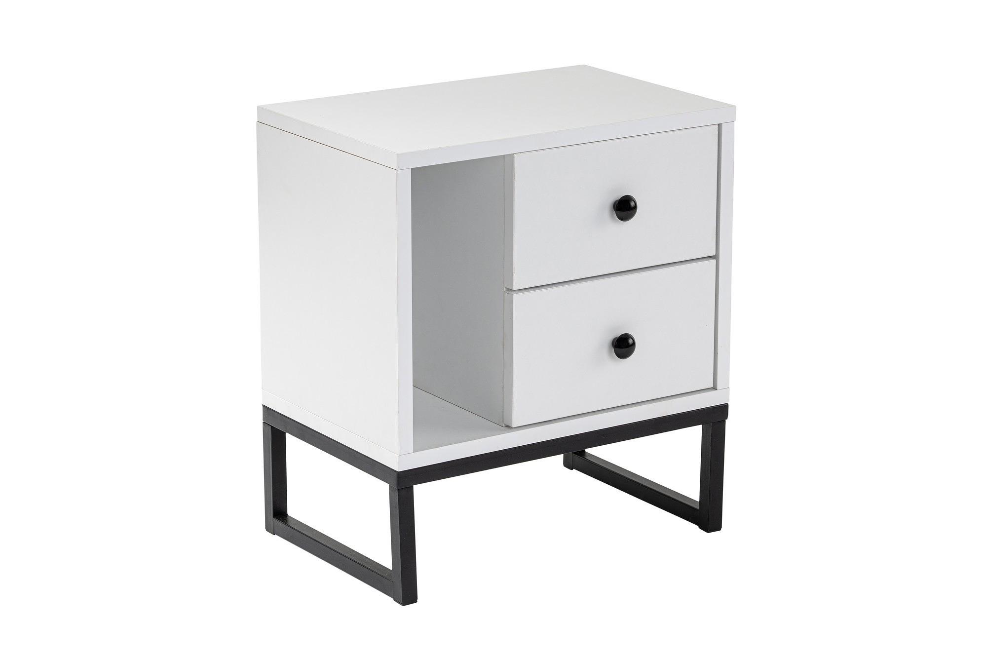 Glimmer Nightstand White with black legs 5