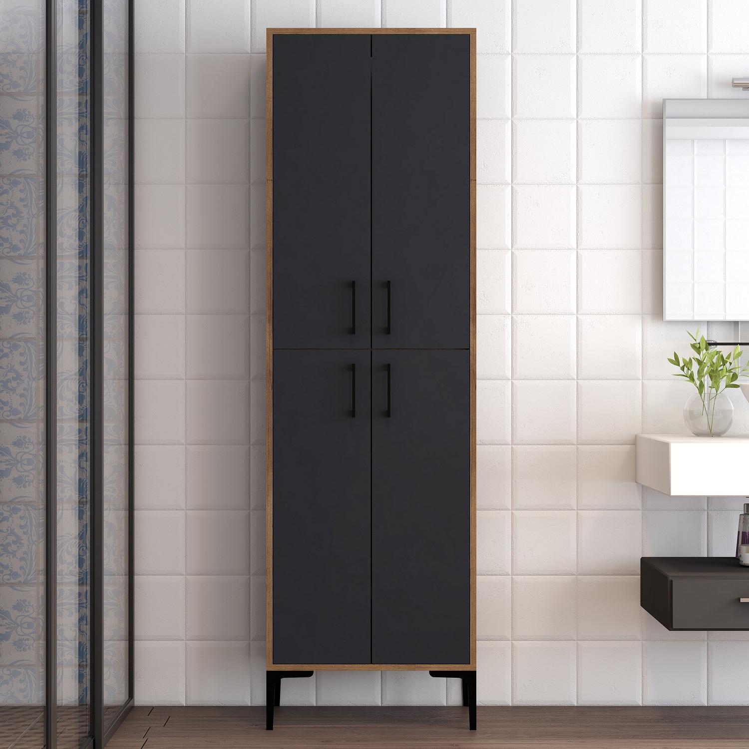Benta Cabinet Walnut Brown Anthracite 1