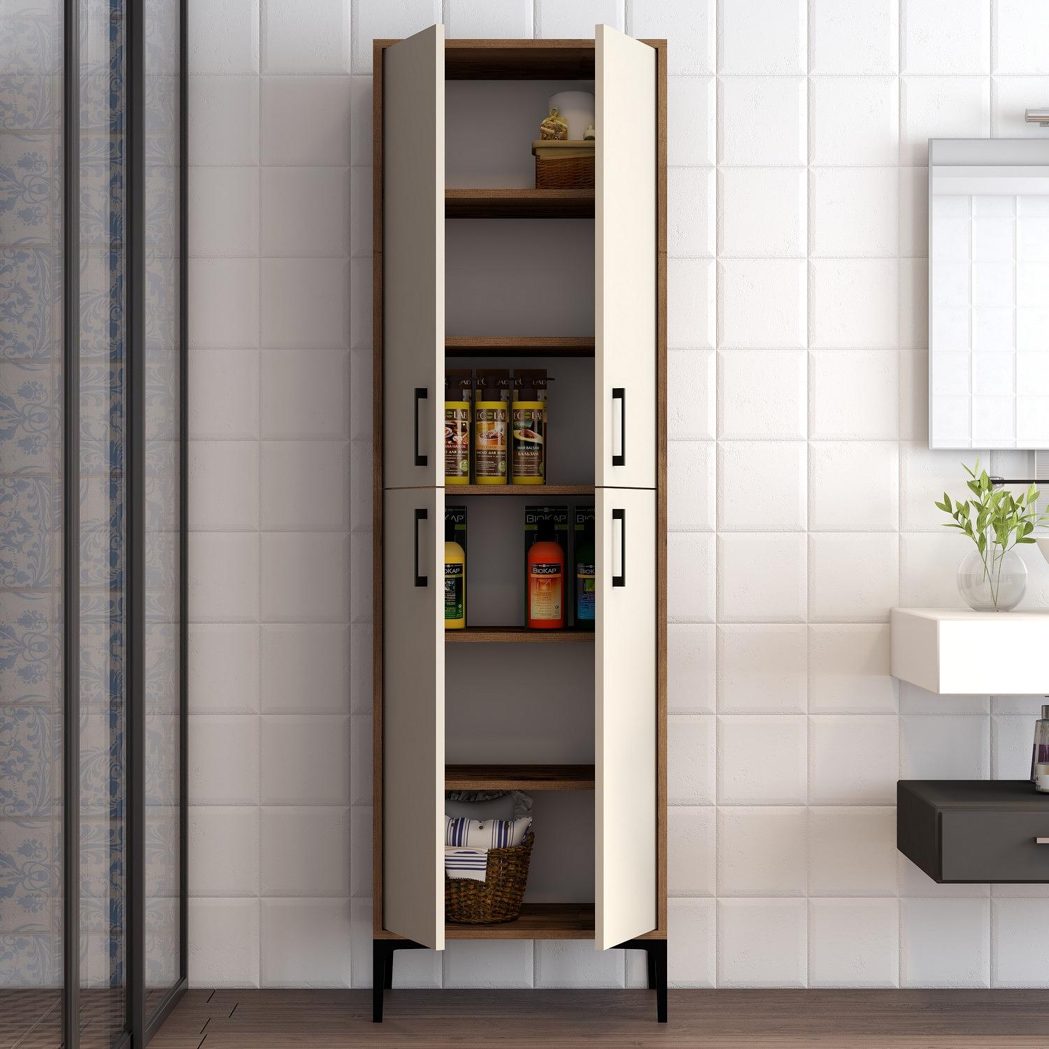 Benta Cabinet Walnut Brown Cream 2