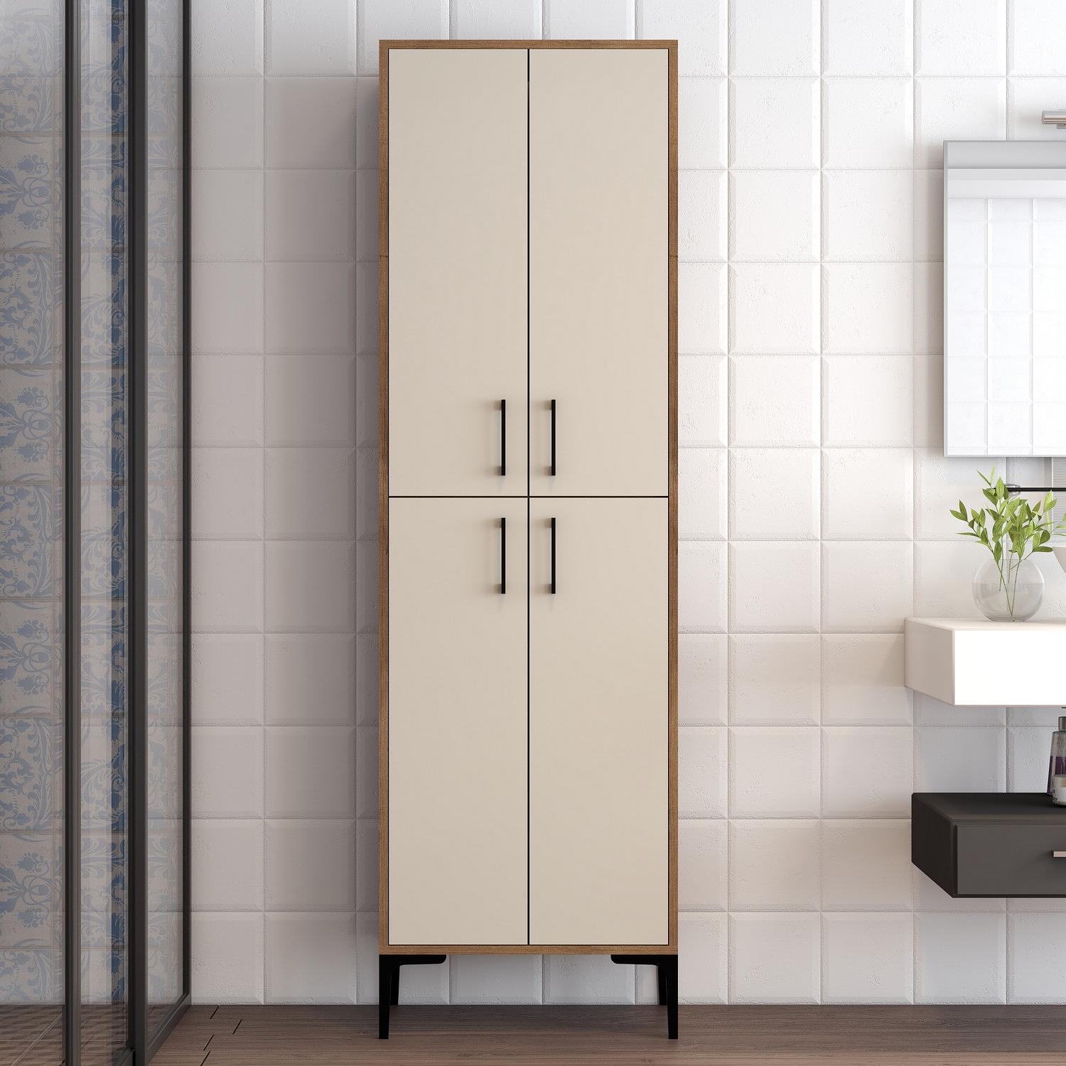 Benta Cabinet Walnut Brown Cream 1