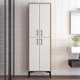 Benta Cabinet Walnut Brown White 1