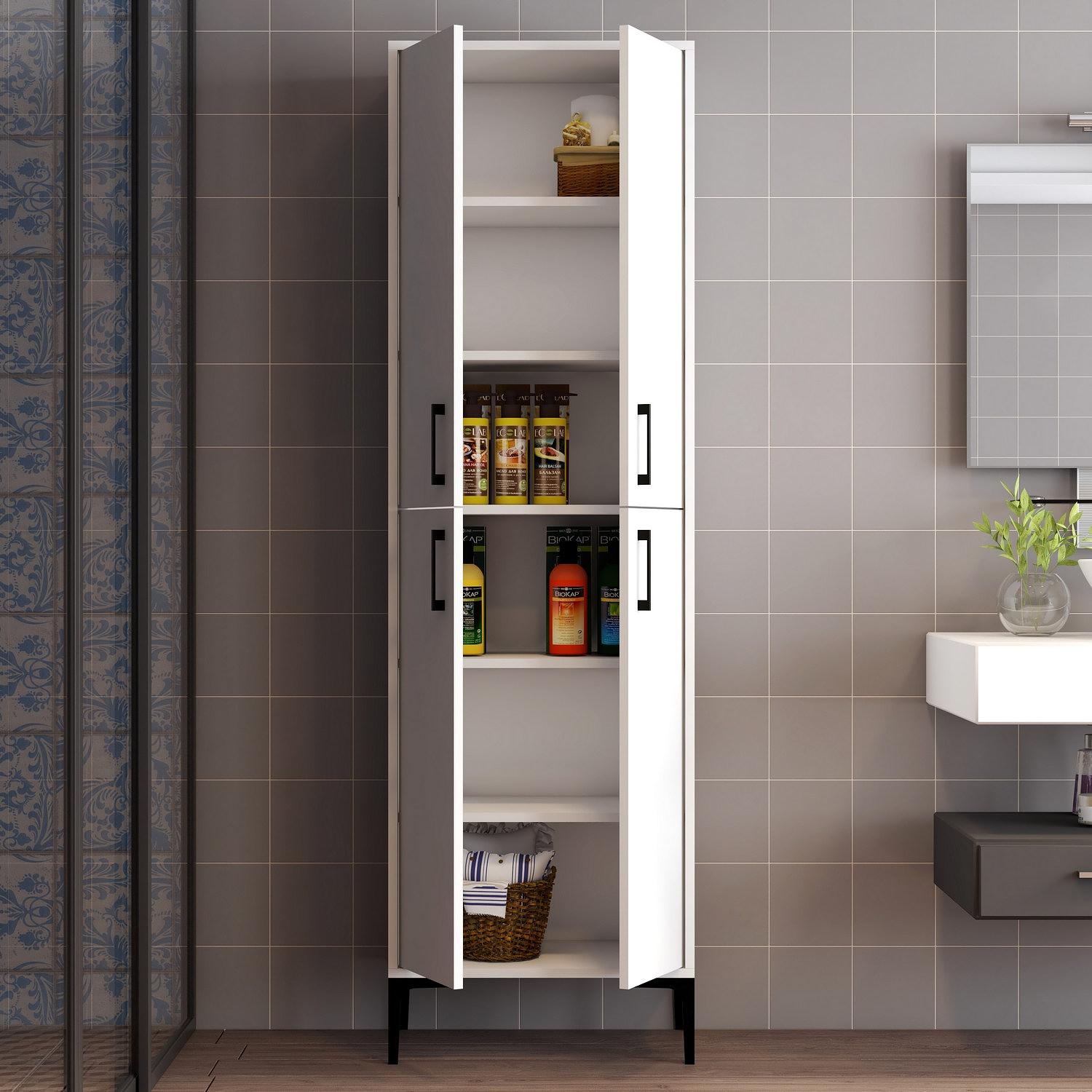 Benta Cabinet White with black details 2